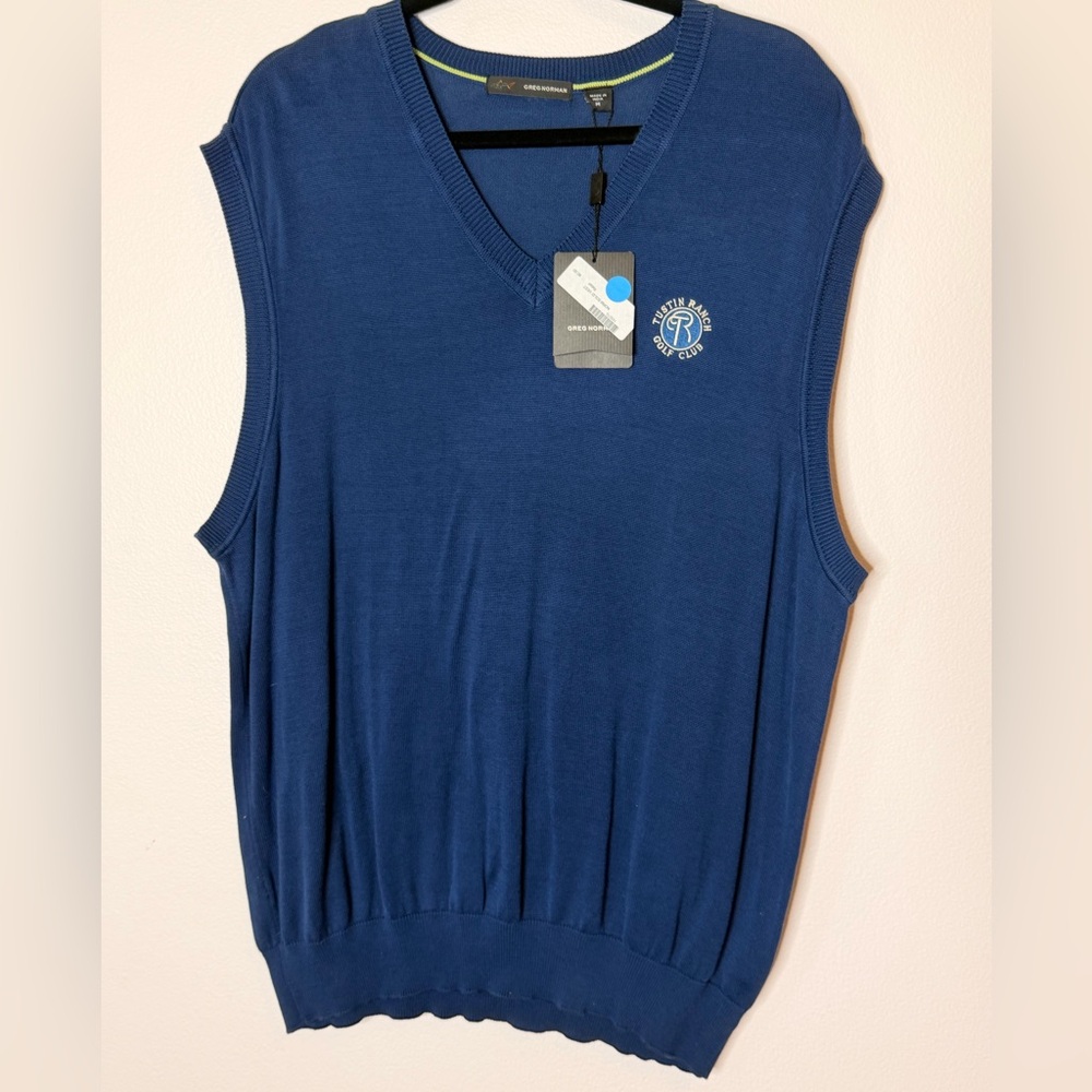 Greg Norman Collection V-Neck Blue Tank Top